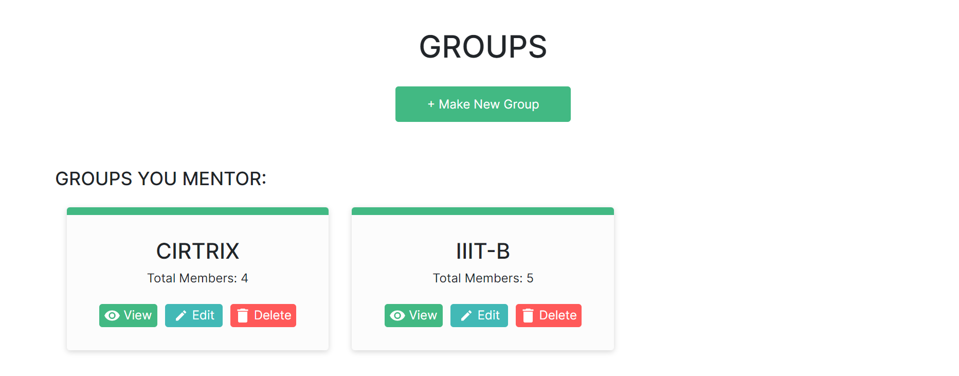 Groups screenshot