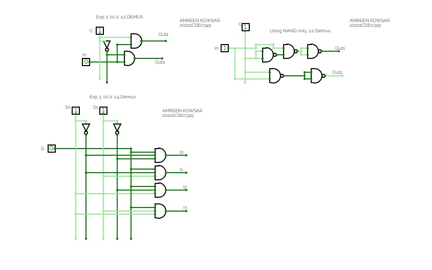 EXP-3,L-1,2DEMUX USING BASIC AND NAND GATES