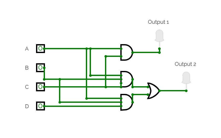Simulated Circuit for the Simplified Expression