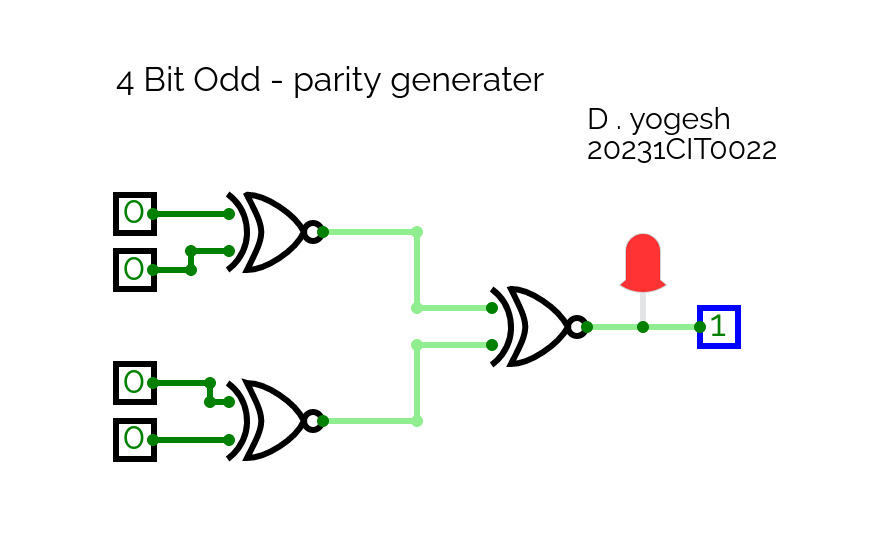 4 Bit ODD - parity generater