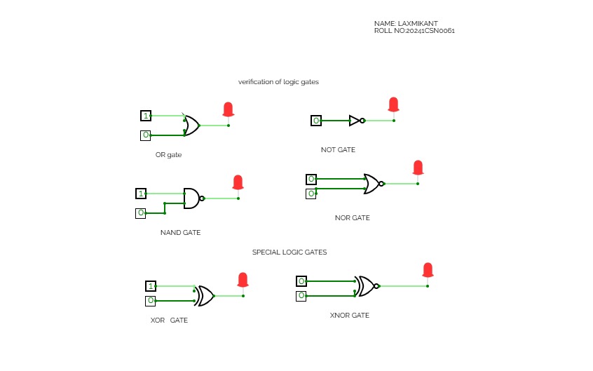 Circuitverse Verification Of Logic Gates